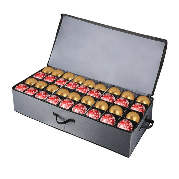 Boîte de Rangement pour Ornements de Noël sous le Lit Fermeture à Glissière - Stocke jusqu'à 72 des Ornements de Noël Standard de 3,9 Po et des Accessoires de Vacances