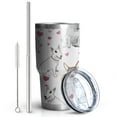 thumbnail image 2 of 30oz Bull Terriers and Hearts Tumblers Stainless Steel Tumbler with Lid and Straw,Vacuum Insulated Double Wall Travel Tumbler Cups Mug with Cleaning Brush for Coffee,Tea, 2 of 7