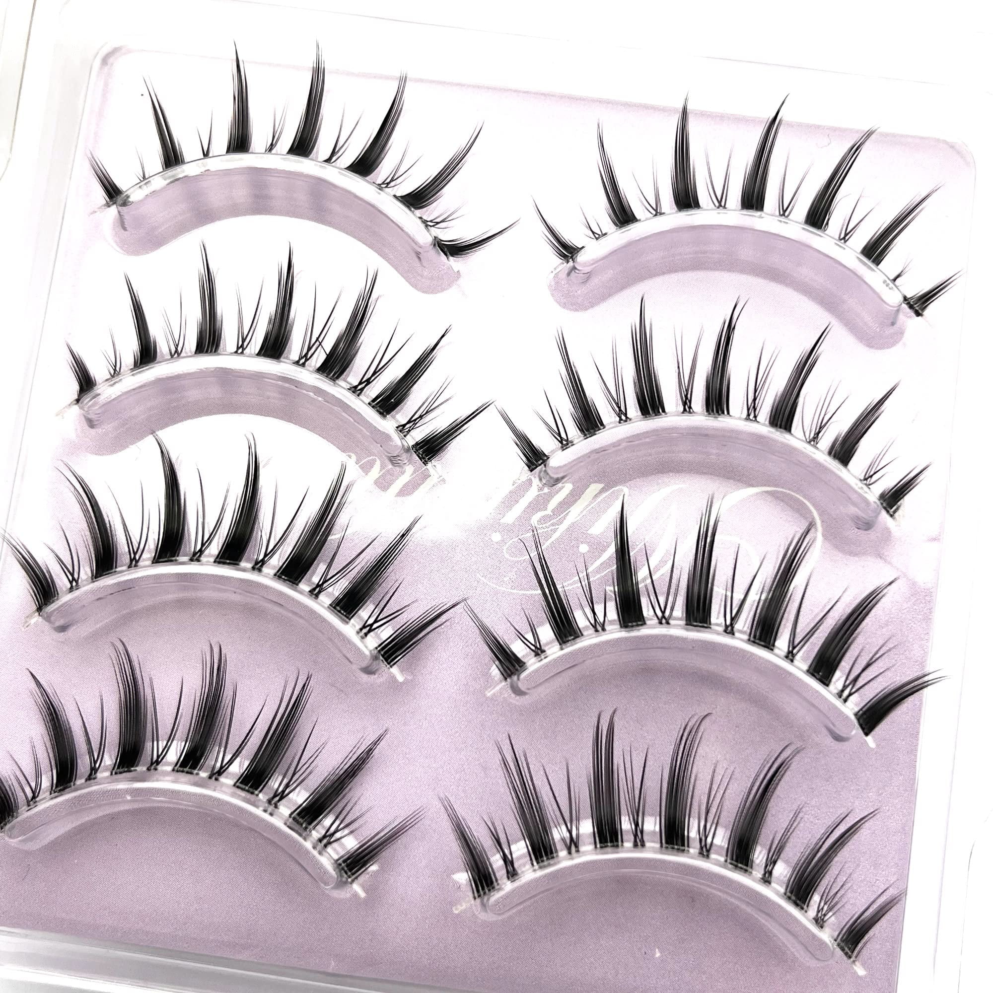 SEMATA 15MM Manga Lashes Faux Mink Lashes Wispy False Lashes Natural Look  Korean Anime Eyelashes Look Like Individual Lashes with Clear Band 10 Pairs  - Yahoo Shopping