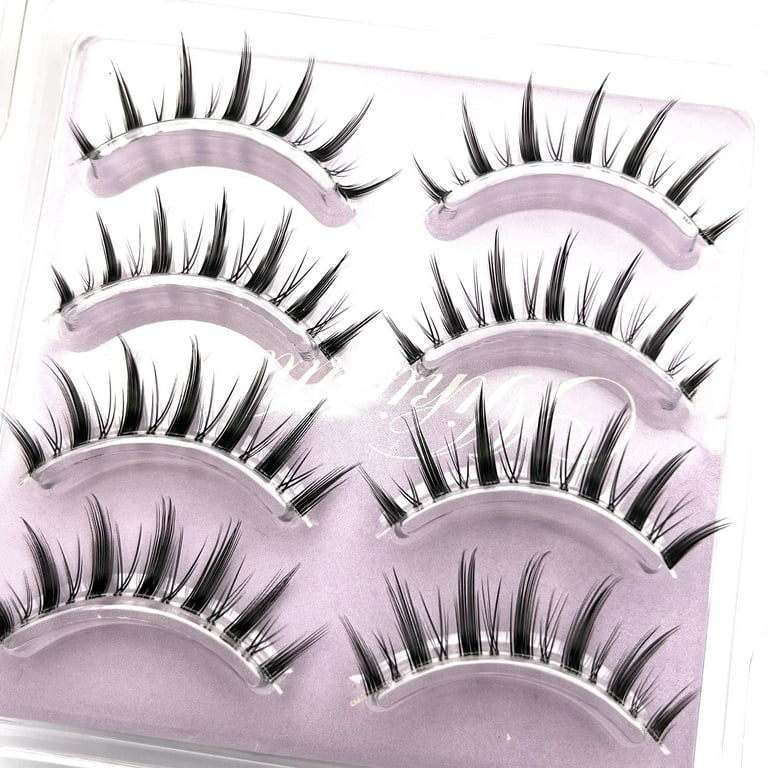 Anime Cosplay Manga Lashes 15mm 3D Wispy Spiky Lashes for Natural Look  Reusable 5 Pairs Fake