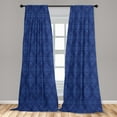 thumbnail image 5 of Ambesonne Damask Curtains, Victorian Baroque Ornament, Pair of 28"x84", Indigo, 5 of 5
