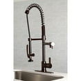 thumbnail image 5 of Kingston Brass Continental Single-Handle Pre-Rinse Kitchen Faucet Brushed Nickel Nickel Finish, 5 of 5
