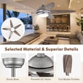 thumbnail image 6 of GOFLAME 52” Ceiling Fan with Lights, Modern Reversible Ceiling Fan with 3 Wind Speeds, Remote Control, 1/2/4/8H Timer, Dimmable Light, 5 Blades, Indoor Ceiling Fan for Living Room, Bedroom, Silver, 6 of 18
