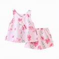 thumbnail image 4 of CAUYDY Toddler Girl Clothes Layered Ruffle Top Floral Shorts Cute Toddler Girls Summer Outfits 2Pcs Clothing Set for Kids Summer Pjs Set (Sizes 5-6 Years,H03-Light Pink), 4 of 4