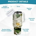 thumbnail image 4 of 30 oz Insulated Stainless Steel Tumbler Double Wall Stainless Steel Tumbler with 2-Way Drinking Vintage White Camellias, 4 of 9