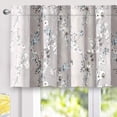 thumbnail image 4 of DriftAway Mackenzie Abstract Floral Pattern Room Darkening Window Treatment Valance Rod Pocket 50"x24"+2" Header Blue Gray, 4 of 6