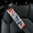 thumbnail image 5 of WYYP Flowers Floral Pattern Car Seat Strap Pads Comfortable Car Interior Decor 2Pcs, 5 of 6