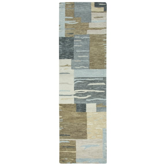 Rizzy Rugs Leone Area Rug LO116A Neutral Blocks Squares 2' 6" x 10' Rectangle