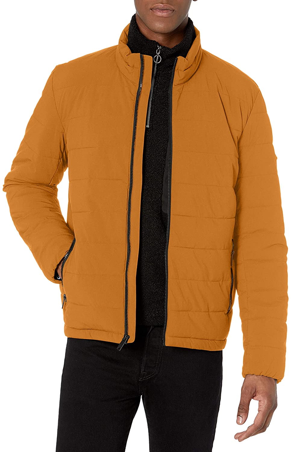 DKNY Mens Jon Quilted Stand Collar 