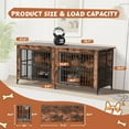 thumbnail image 2 of Haverchair 78" Double Dog Crate Furniture for 2 Dogs, Wooden Dog Kennel with Removable Divider, XL Dog House Indoor with Rotating Bowl Holders, Heavy Duty Dog Crate TV Stand, 2 of 7