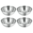 thumbnail image 1 of Hemoton 4 Pcs Plats à Sauce en Acier Inoxydable Bols à Trempette Ronds Soucoupe Assiette d'Apéritif, 1 of 8