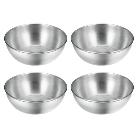 

Hemoton 4pcs Stainless Steel Sauce Dishes Food Dipping Bowls Round Seasoning Dish Saucer Appetizer Plates