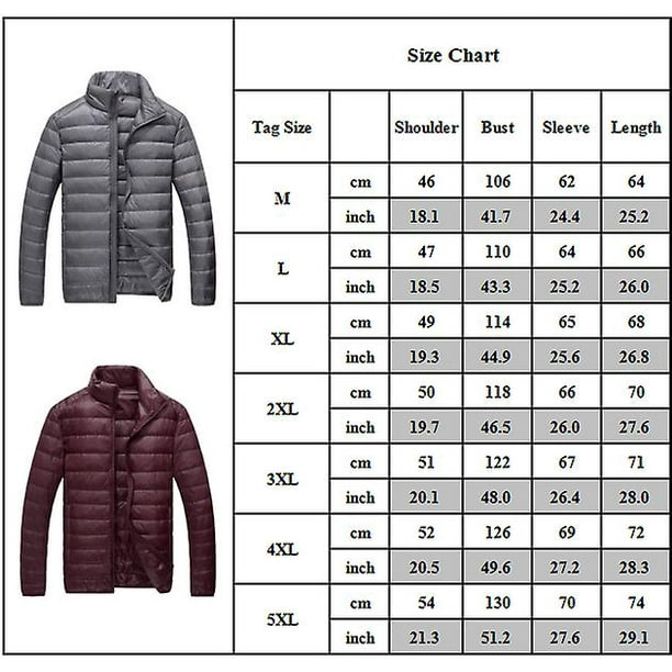 Manteau matelassé léger pour homme hiver chaud doudoune matelassée  Outwear-XL-Gris 