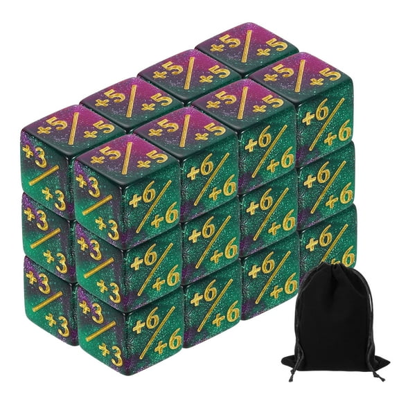 24Pack Magic Dice Counters, Acrylic D6 Life Counter Token Dice Set Green & Purple