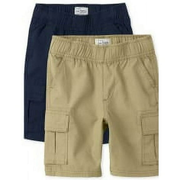 The Children's Place Boys Pull-On Cargo Shorts, 2-Pack, Sizes 4-16