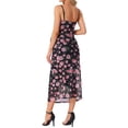 thumbnail image 3 of Vestido de maternidad INSPIRE CHIC para mujer, con malla, fruncido en los lados, tipo bodycon, tirantes de espagueti, vestido de embarazo para invitada de boda, negro con rosa, talla M, 3 of 6