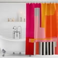 thumbnail image 4 of Pink Orange Waterproof Fabric Shower Curtain,Geometric Modern Abstract Oil Painting Waterproof Fabric Shower Curtain for Bathroom Curtains Bathtubs Hotel Shower Curtains with 12 Hooks Stall 54x78in, 4 of 8