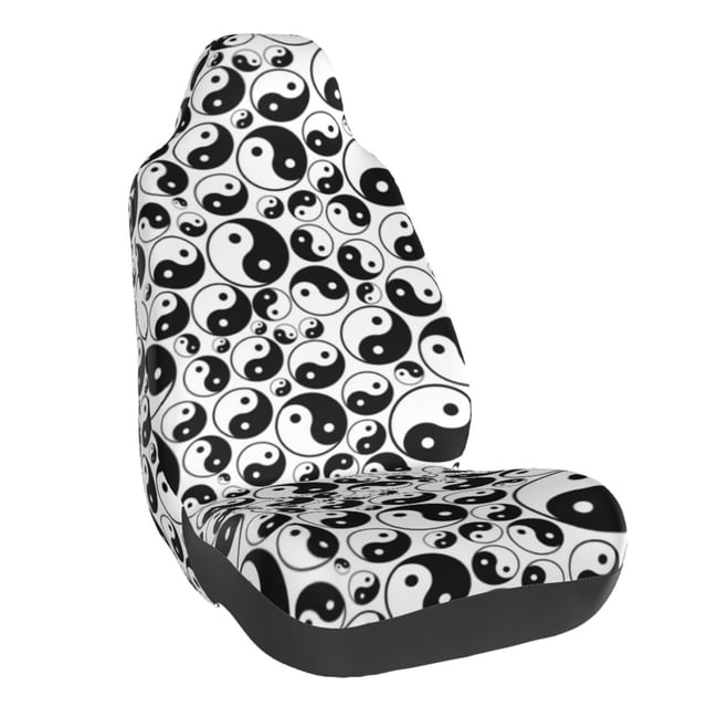 Wukai Yin And Yang Full Set Car Seat Covers with Soft Padding Universal Auto Front Seats Protector and Cushion Mat