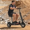 thumbnail image 4 of Adult Electric Scooter with Seat, 1200W Peak Motor, 30MPH & 48V 15Ah Battery&45 Miles Range，Foldable Fast E-Scooter, 10" Off Road Tires Scooter, Dual Suspesnsion, Commuting E Scooter for Teen,UL2272, 4 of 15