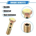 thumbnail image 3 of Unique Bargains 1 Set Car Double Banjo Bolt M10x1.0 42mm Metric Thread Turbo Brake Line Fitting Adapter W/ Washers, 3 of 7