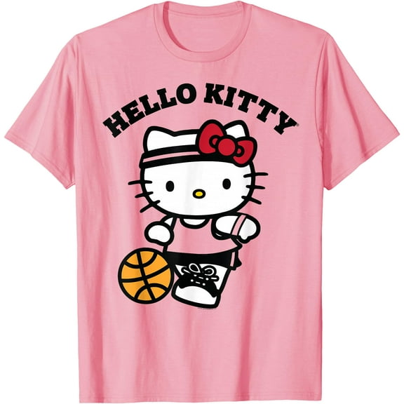 Hello Kitty Basketball Cute Parody DTG Print Unisex T-Shirt