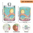 thumbnail image 5 of Yayeee 2 Pack Qtip Holder Bathroom Cotton Swab Canister with Lid Clear Dispenser Set, Retro Blue Rainbow, 5 of 6