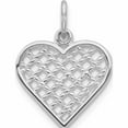 thumbnail image 1 of 10K White Gold Heart Charm (20 X 12) Made In United States -Jewelry By Sweet Pea, 1 of 5