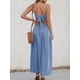 thumbnail image 3 of Vestido largo CUPSHE con cuello en V, sin mangas, largo y retorcido, rayón azul, 3 of 7