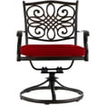 thumbnail image 6 of Hanover Monaco 5-Piece Outdoor Furniture Patio Dining Set, 4 Cushioned Swivel Rocker Chairs and 51" Round Tile-Top Table, Brushed Bronze Finish, 6 of 11
