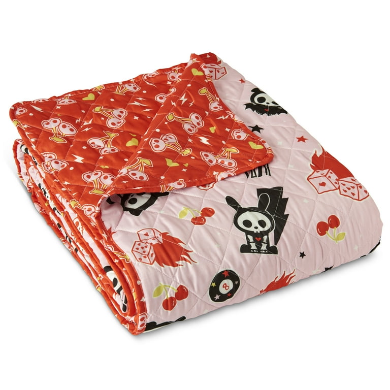 Skelanimals Cherry Bomb Twin/Full Reversible Microfiber Quilted