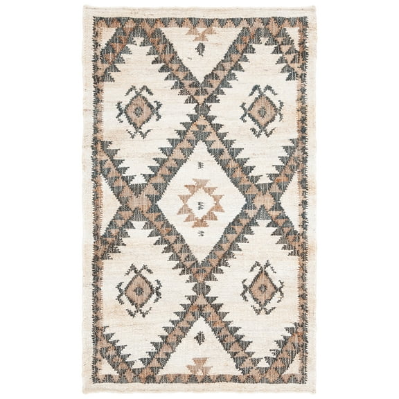SAFAVIEH Kilim Aindreas Tribal Area Rug, Ivory/Black, 3' x 5'