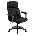 thumbnail image 1 of High Back Folding Black Leather Executive Swivel Office Chair with Arms, 1 of 9