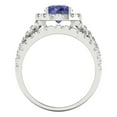thumbnail image 4 of 1.92 ct Brilliant Round Cut Tanzanite 14k White Gold Halo Solitaire with Accents Engagement Bridal Wedding Ring Band Set size 5.25, 4 of 7