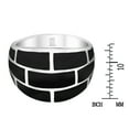 thumbnail image 4 of Modern Brick Blocks of Black Onyx Inlay Sterling Silver Ring - 8, 4 of 5