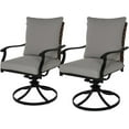 thumbnail image 2 of Grand Patio Outdoor Dining Chair Set of 2, 360-degree Rotation, Gray, 2 of 9