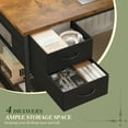 thumbnail image 2 of EnHomee Office Desk with Storage Computer Desk with 4 Fabric Drawers & Monitor Stand Gaming Desk with LED Light & Shelves,Rustic Brown, 2 of 10