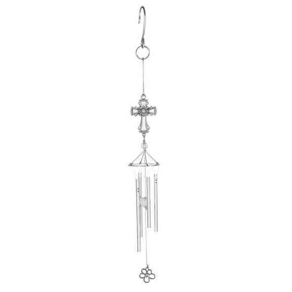Pewterworks Cross Crystal Chime Wind Chime, (Hardcover)