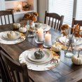 thumbnail image 4 of Autumn Orange Round Braided Placemats Set of 2, Green Eucalyptus Leaves Sunflower Thanksgiving Heat Insulation Place Mats Washable Non-Slip Table Mats for Kitchen Dining Party, 15 Inches, 4 of 9