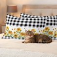 thumbnail image 3 of Sunflower Outdoor Waterproof Pillow Covers, Black White Buffalo Plaid Check Country Bee Decorative Rectangle Throw Pillowcase Sofa Cushion Sham for Patio/Couch/Chair, 20"x12" 2 Pack, 3 of 8