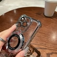 thumbnail image 4 of Étui de Téléphone Transparent de Luxe Plaqué avec Anneau Magnétique, Recharge Sans Fil, Compatible avec iPhone 14 13 12 11 15 Pro Max Plus, Étui Rigide Transparente Antichoc avec Protection d'Objectif, 4 of 4