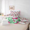 thumbnail image 6 of Manfei Ribbon Bowknot 7pcs Queen Bedding,Green Classic Grid Bedding Comforter Set Queen,Reversible, 6 of 7