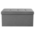 thumbnail image 2 of SONGMICS Banc Ottoman de Rangement Pliant 30 Pieds', Coffre de Rangement, Tabouret Repose-Pieds, Gris Ardoise, 2 of 9