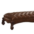 thumbnail image 4 of Acme Versailles Chaise w/1 Pillow, 2-Tone Light Brown PU & Cherry Oak Indoor 76"L x 41"W x 49"H, 4 of 7