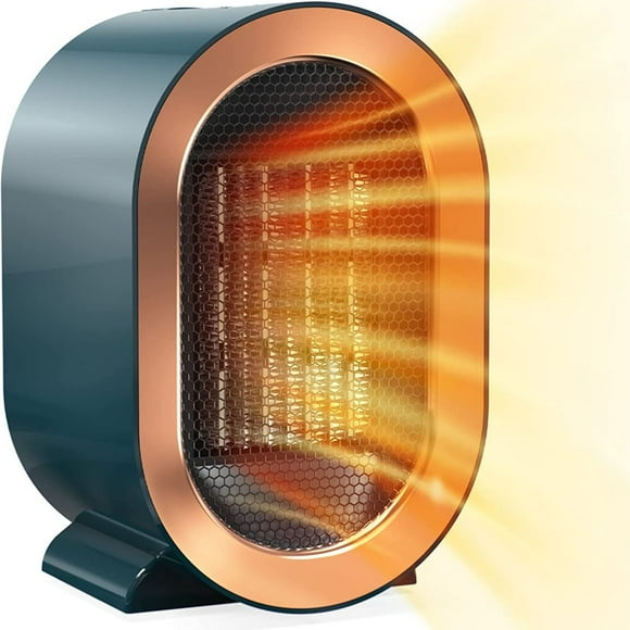 Chauffage d'Appoint Électrique, Radiateurs d'Appoint 1200 W Écoénergétiques pour Usage Intérieur, Ventilateur Chauffant Portatif à Deux Vitesses pour Bureau avec Réglage, Protection contre la Surchauffe, Arrêt du Vidage