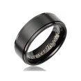 thumbnail image 1 of Mens Wedding Band in Titanium 8MM Black Plated Ring - Engraved Forever Together, 1 of 2