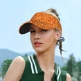 thumbnail image 6 of Daiia Orange Glitter Pattern Sport Sun Visor Hats Visor Cap Adjustable Empty Top Baseball Cap Cotton Ball Caps for Women and Men, 6 of 8
