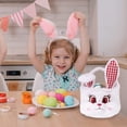 thumbnail image 5 of GEX 3D Easter Bunny Basket For Kids, Egg Hunts bucket For Boys And Girls, Fluffy Easter Basket Bags With Foldable Rabbit Ears, Decoration For Easter White, 5 of 9