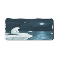 thumbnail image 1 of Winter Computer Mouse Pad, Cartoon Style Hand Drawn Polar Bear in the Arctic Staring at the Moon Image Print, Rectangle Non-Slip Rubber Mousepad X-Large, 35" x 15", Blue White, by Ambesonne, 1 of 2