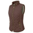 thumbnail image 2 of J. METHOD Women’s Quilted Vest Reversible Lightweight Sleeveless Full Zip Up Faux Fur Lining Gilet Jacket with Pockets NEWV44 Brown S, 2 of 6