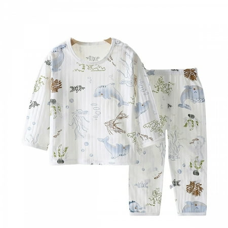 

Kids Caca Toddler Long-Sleeve Long Pants Snug-Fit Cotton Pajama Set Dolphin 2-Piece Sizes 12M-5T